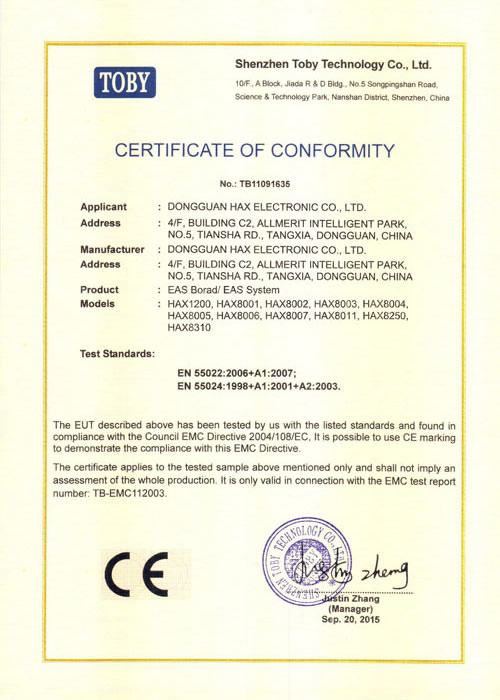 FCC Certificate 8000II